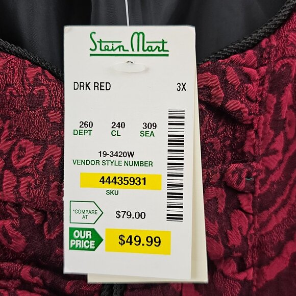 Vintage Lavender & Honey Dressy Jacket 3X Dark Red Textured Y2K Whimsigoth NEW - Picture 9 of 14